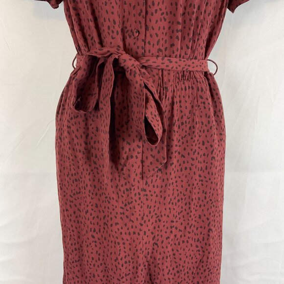 Rails Jumpsuit S Jet Rust Spotted Print Dark Red-Purple Black Short Sleeve - Picture 4 of 13